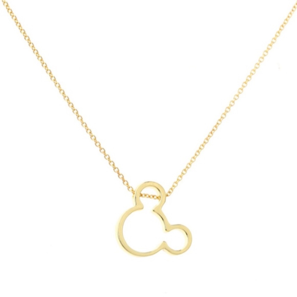 NWT Mickey Mouse Gold Alloy Adjustable Pendant Necklace